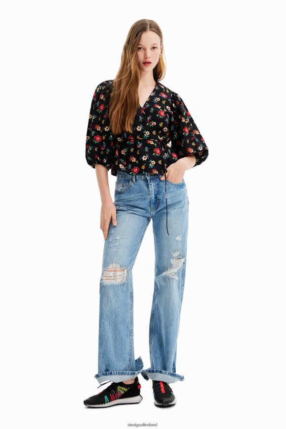 Desigual Women Floral wrap blouse Clothing PFVZ0B619