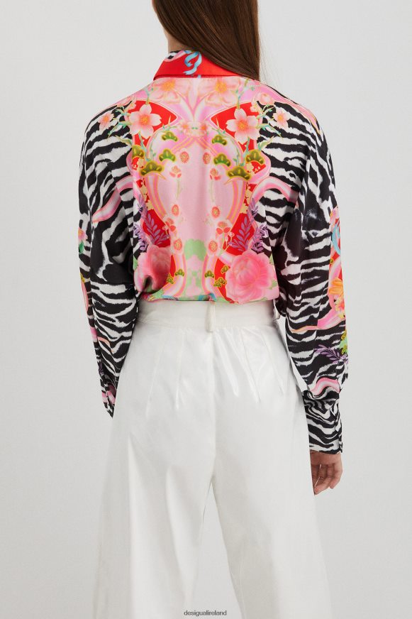 Desigual Women Flower zebra shirt Clothing PFVZ0B470