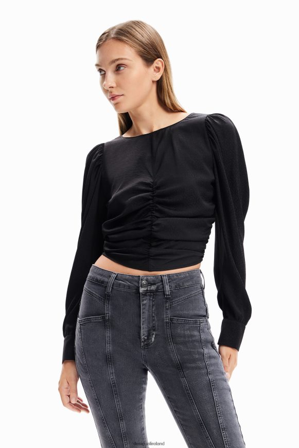Desigual Women Jacquard ruched blouse Clothing PFVZ0B265