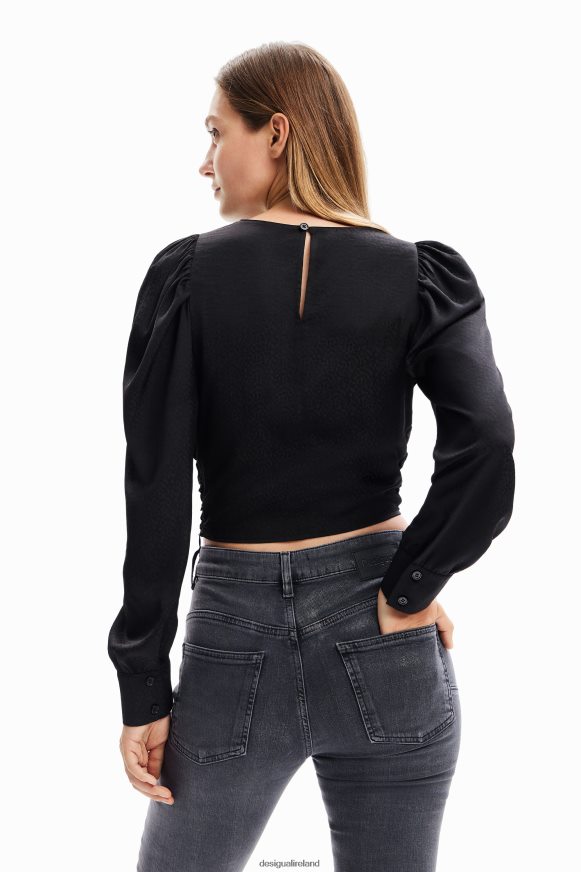 Desigual Women Jacquard ruched blouse Clothing PFVZ0B265