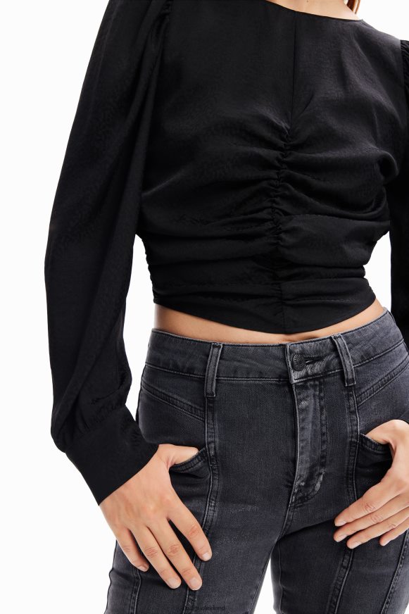 Desigual Women Jacquard ruched blouse Clothing PFVZ0B265