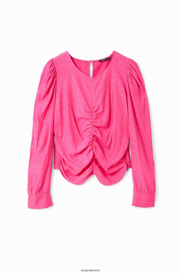 Desigual Women Jacquard ruched blouse Clothing PFVZ0B94