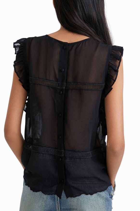 Desigual Women Johnson Hartig sheer blouse Clothing PFVZ0B1084
