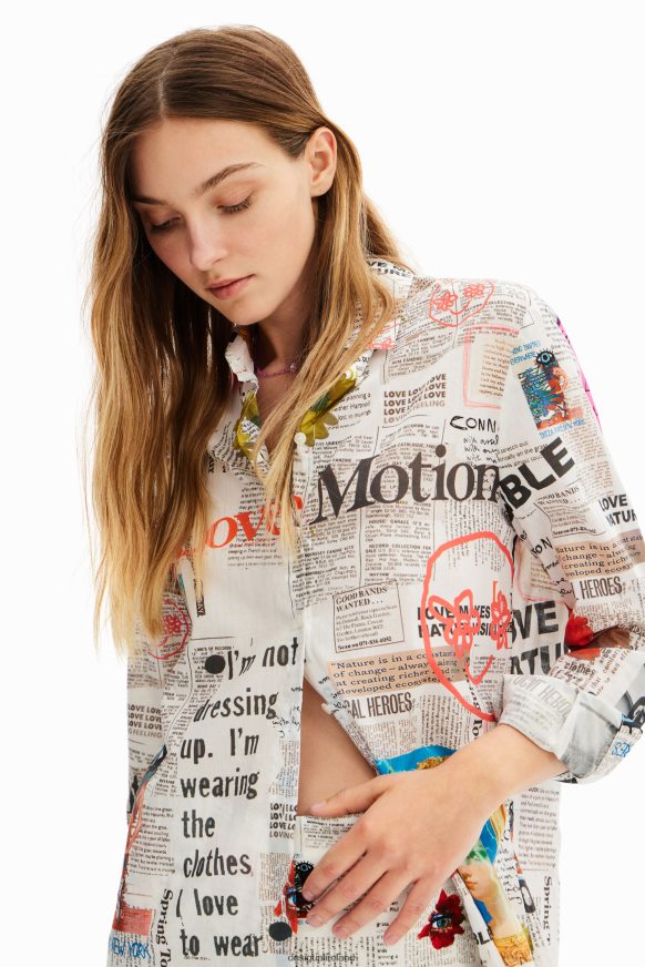 Desigual Women Long-sleeve newspaper shirt Clothing PFVZ0B869