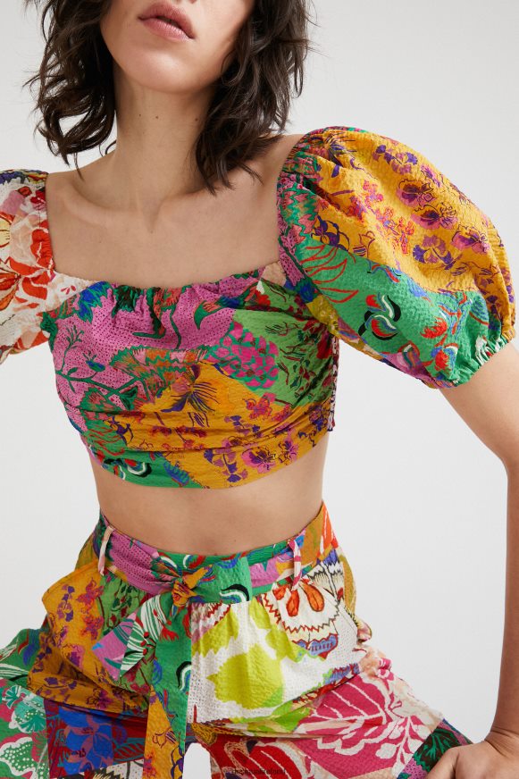 Desigual Women M. Christian Lacroix cropped blouse Clothing PFVZ0B684