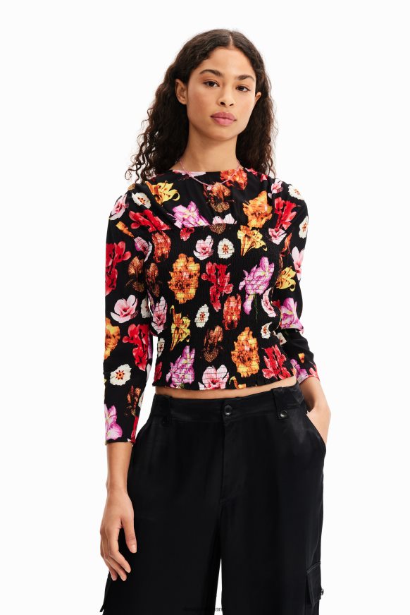 Desigual Women M. Christian Lacroix floral ruched blouse Clothing PFVZ0B615