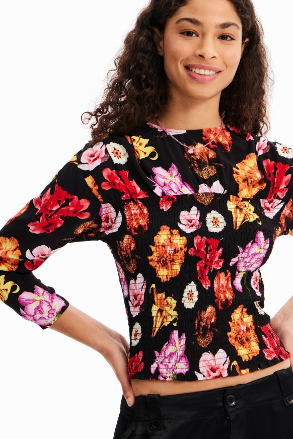 Desigual Women M. Christian Lacroix floral ruched blouse Clothing PFVZ0B615