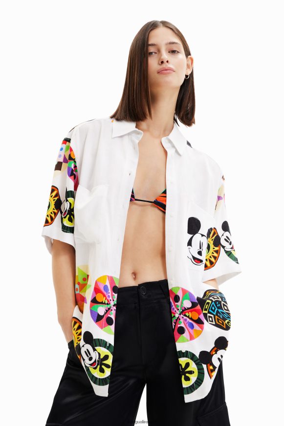 Desigual Women M. Christian Lacroix linen Mickey Mouse shirt Clothing PFVZ0B907