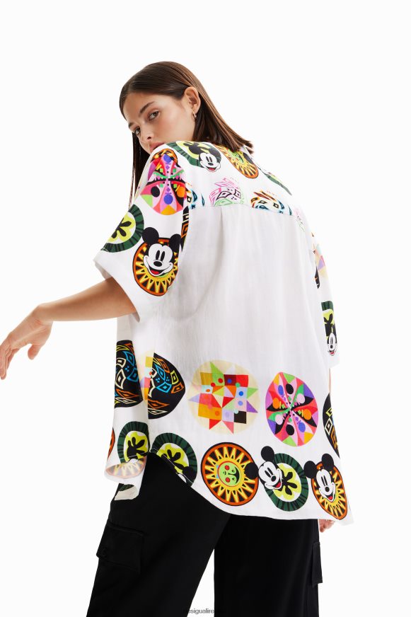 Desigual Women M. Christian Lacroix linen Mickey Mouse shirt Clothing PFVZ0B907