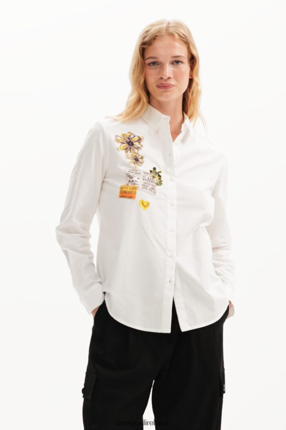 Desigual Women Newspaper patch shirt Clothing PFVZ0B107