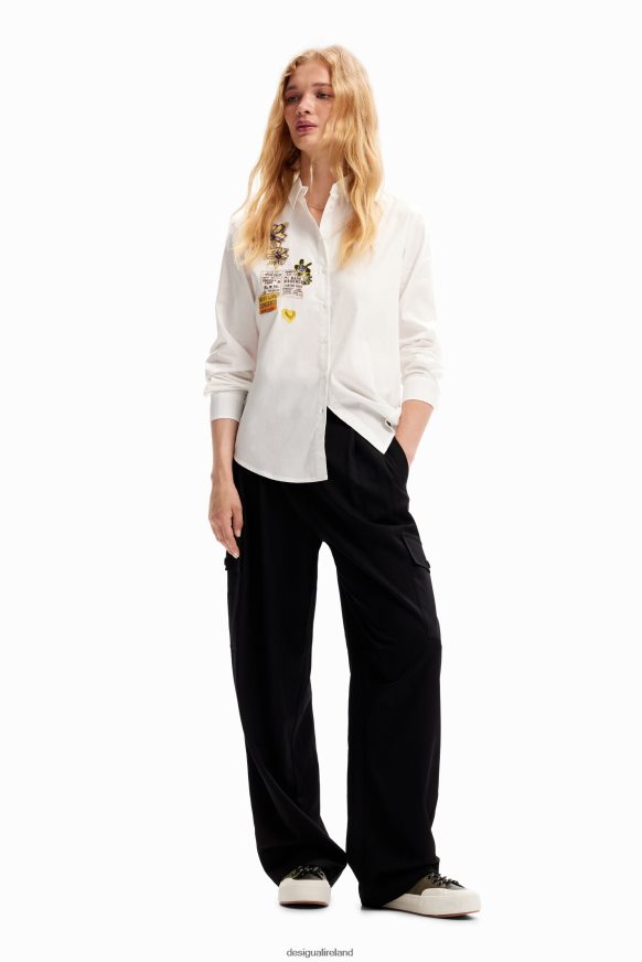 Desigual Women Newspaper patch shirt Clothing PFVZ0B107