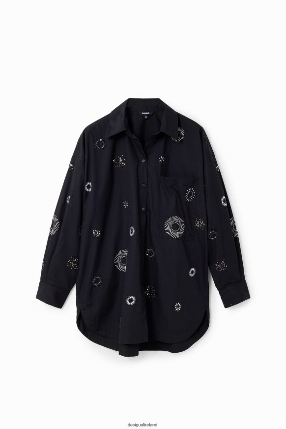 Desigual Women Oversize embroidered shirt Clothing PFVZ0B161
