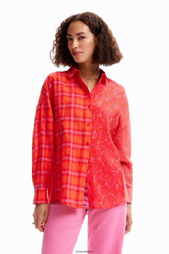 Desigual Women Oversize patchwork plaid shirt Clothing PFVZ0B506