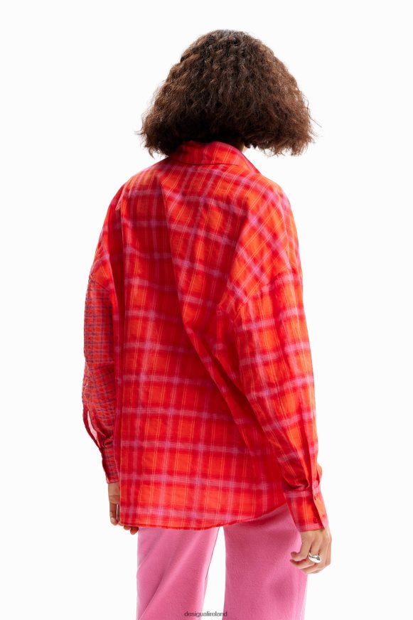 Desigual Women Oversize patchwork plaid shirt Clothing PFVZ0B506