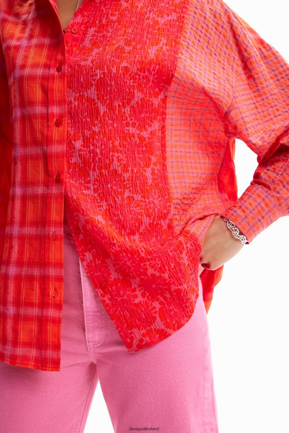 Desigual Women Oversize patchwork plaid shirt Clothing PFVZ0B506