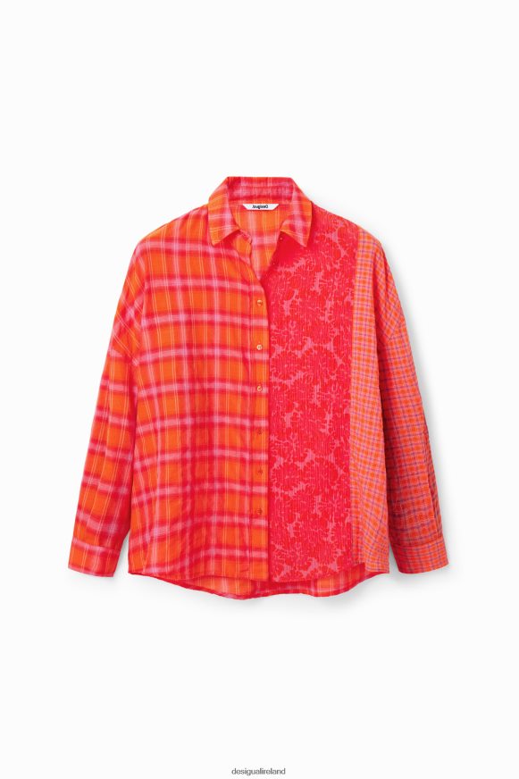 Desigual Women Oversize patchwork plaid shirt Clothing PFVZ0B506