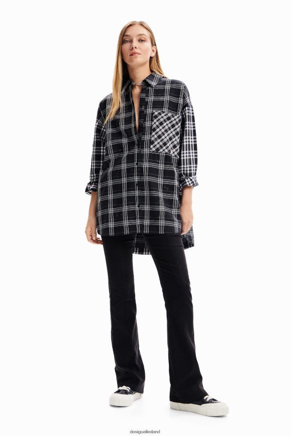 Desigual Women Oversize patchwork plaid shirt Clothing PFVZ0B70