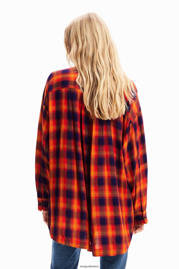 Desigual Women Oversize plaid shirt Clothing PFVZ0B194