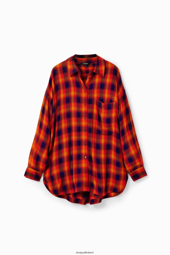 Desigual Women Oversize plaid shirt Clothing PFVZ0B194