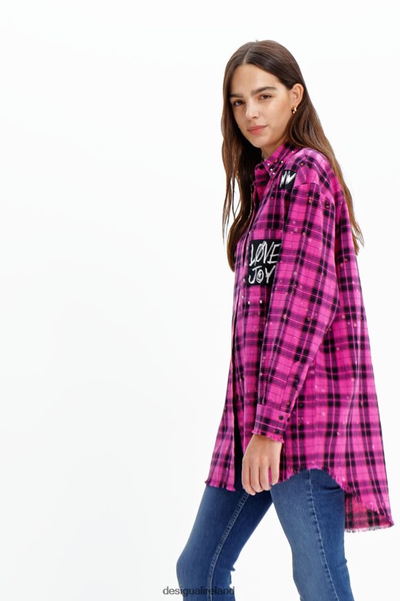 Desigual Women Oversize plaid shirt Clothing PFVZ0B449