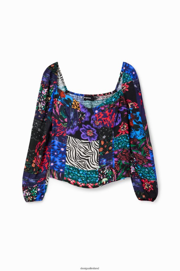 Desigual Women Patchwork corset blouse Clothing PFVZ0B1035