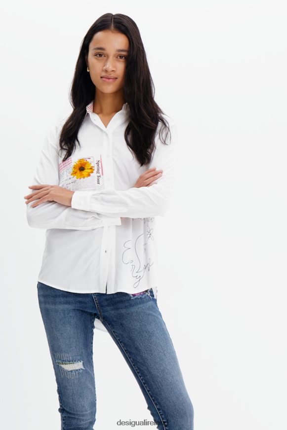 Desigual Women Patchwork message shirt Clothing PFVZ0B164