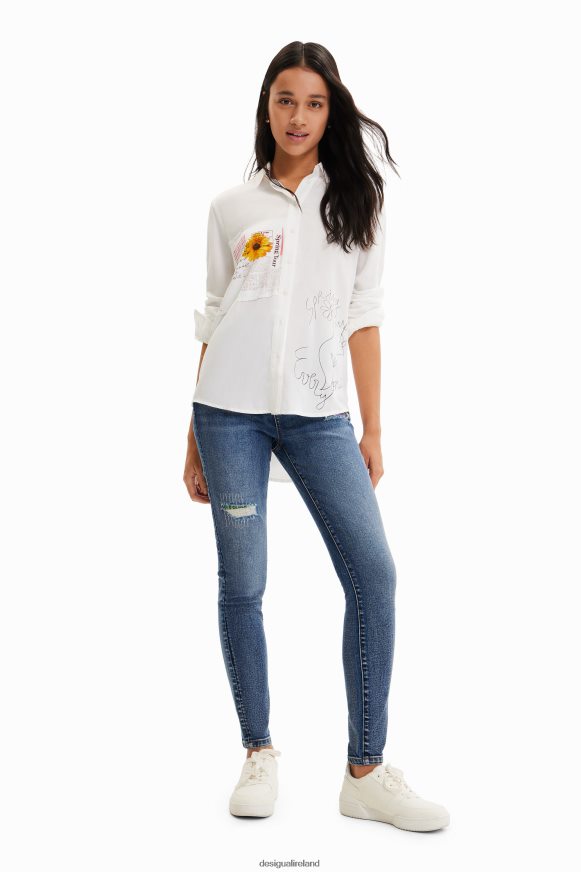 Desigual Women Patchwork message shirt Clothing PFVZ0B164