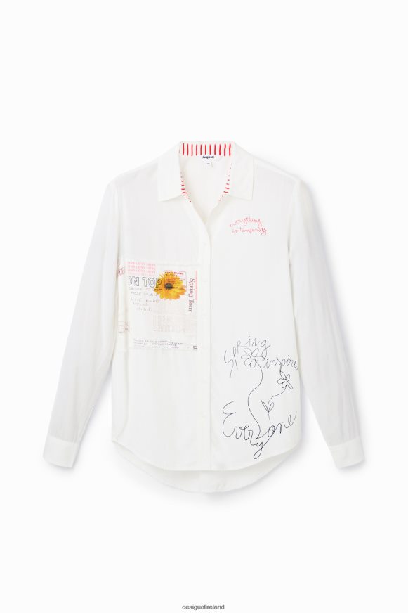 Desigual Women Patchwork message shirt Clothing PFVZ0B164