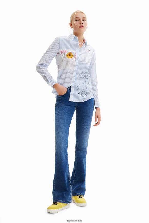 Desigual Women Patchwork striped shirt Clothing PFVZ0B163