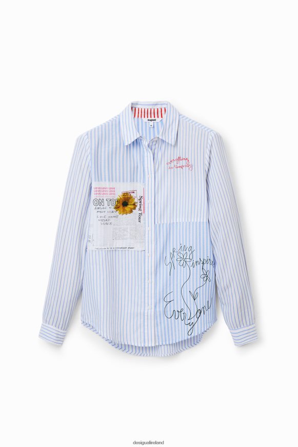 Desigual Women Patchwork striped shirt Clothing PFVZ0B163