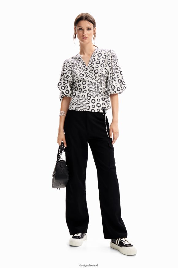 Desigual Women Patchwork wrap blouse Clothing PFVZ0B88