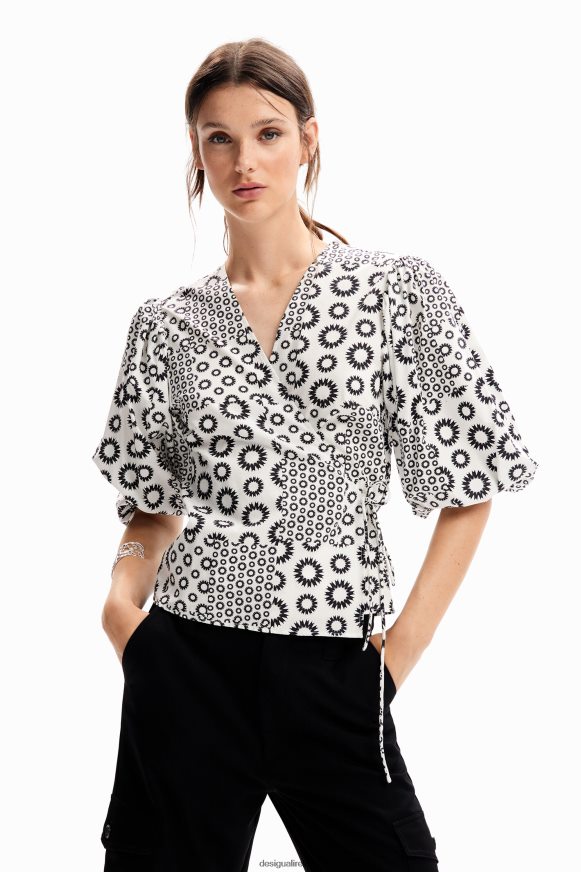 Desigual Women Patchwork wrap blouse Clothing PFVZ0B88