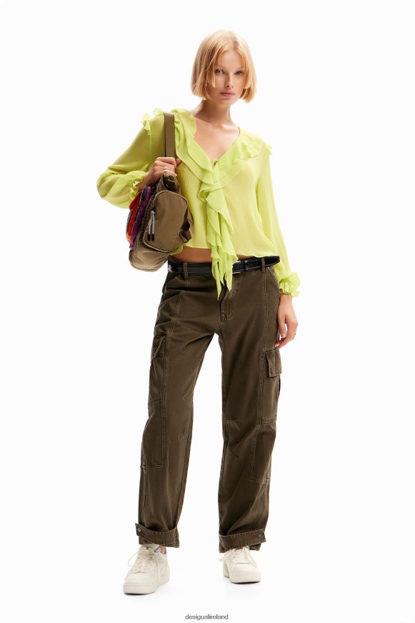 Desigual Women Ruffle tie blouse Clothing PFVZ0B146