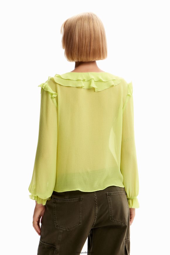 Desigual Women Ruffle tie blouse Clothing PFVZ0B146
