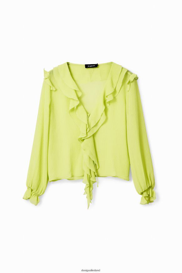 Desigual Women Ruffle tie blouse Clothing PFVZ0B146