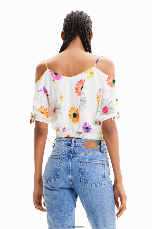Desigual Women Short gathered floral blouse Clothing PFVZ0B400