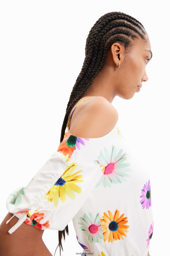 Desigual Women Short gathered floral blouse Clothing PFVZ0B400