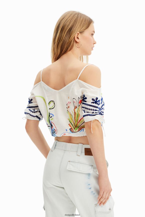 Desigual Women Short gathered illustration blouse Clothing PFVZ0B870