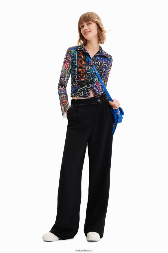 Desigual Women Short slim tulle shirt Clothing PFVZ0B649