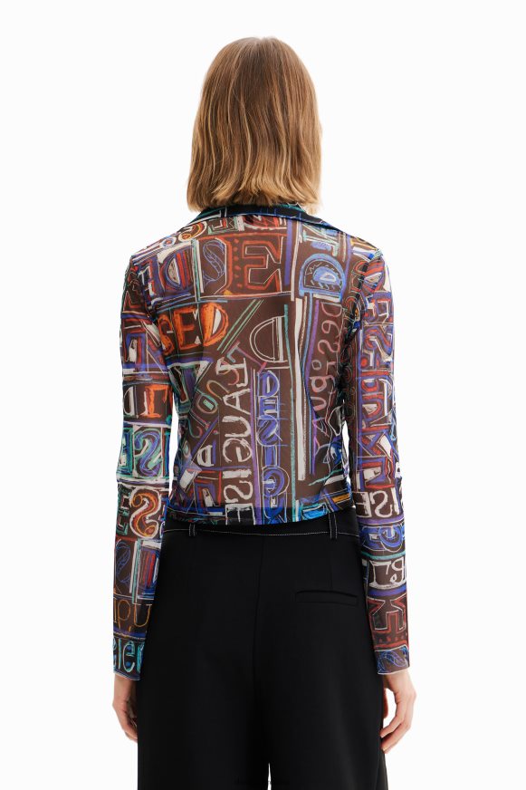 Desigual Women Short slim tulle shirt Clothing PFVZ0B649