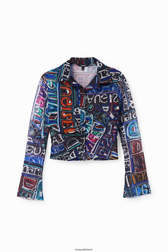 Desigual Women Short slim tulle shirt Clothing PFVZ0B649