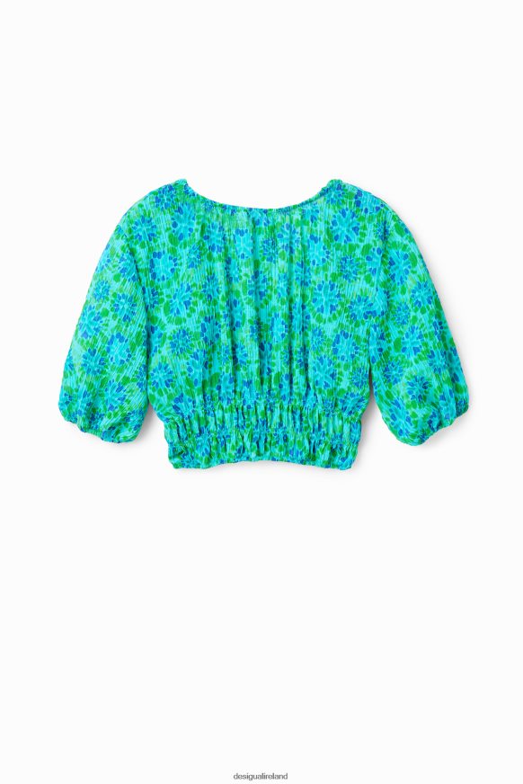 Desigual Women Short tie-dye puff-sleeve blouse Clothing PFVZ0B692