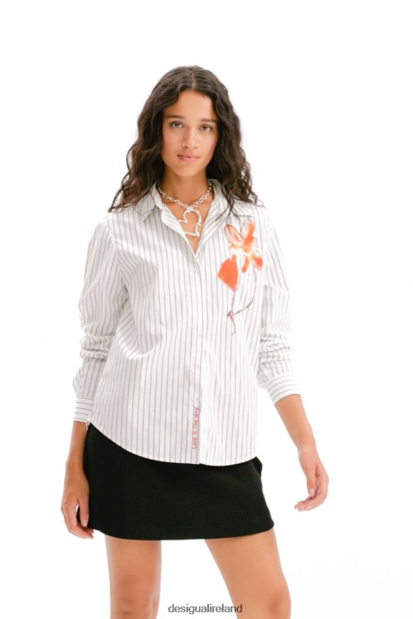Desigual Women Striped flower shirt Clothing PFVZ0B114