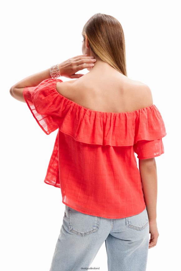 Desigual Women Textured ruffle blouse Clothing PFVZ0B1150