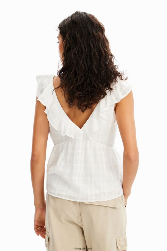 Desigual Women Textured ruffle blouse Clothing PFVZ0B474