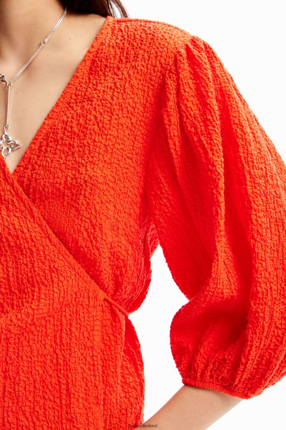 Desigual Women Textured wrap blouse Clothing PFVZ0B267