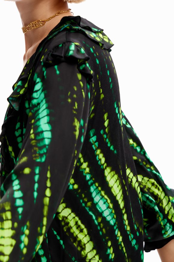 Desigual Women Tie-dye ruffle blouse Clothing PFVZ0B166