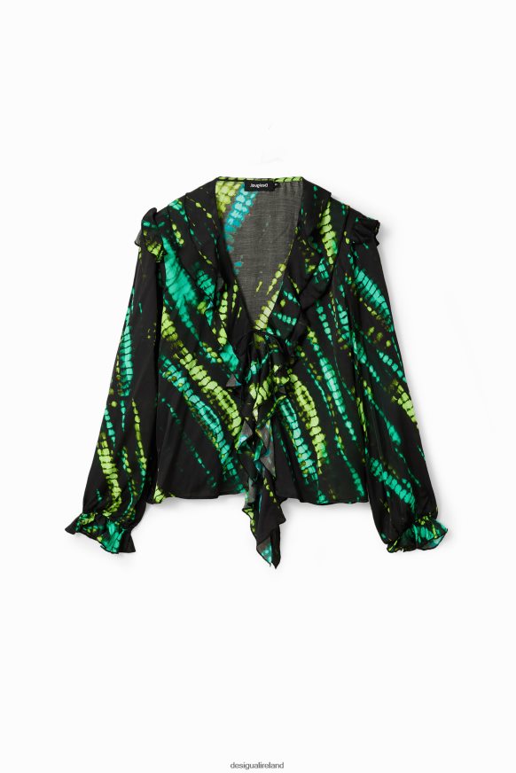 Desigual Women Tie-dye ruffle blouse Clothing PFVZ0B166