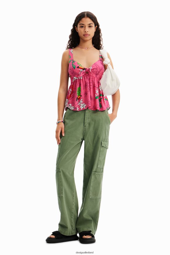 Desigual Women Tropical strap top Clothing PFVZ0B777