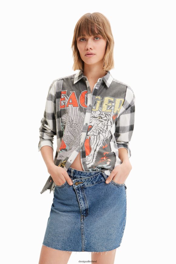 Desigual Women Denim criss-cross waist mini skirt Clothing PFVZ0B600